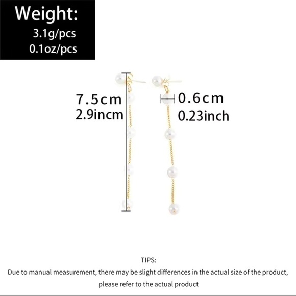 SALE💚 any 3 for $18 💚
Accessories-Long Chain Pearl Drop Earrings - Picture 4 of 6